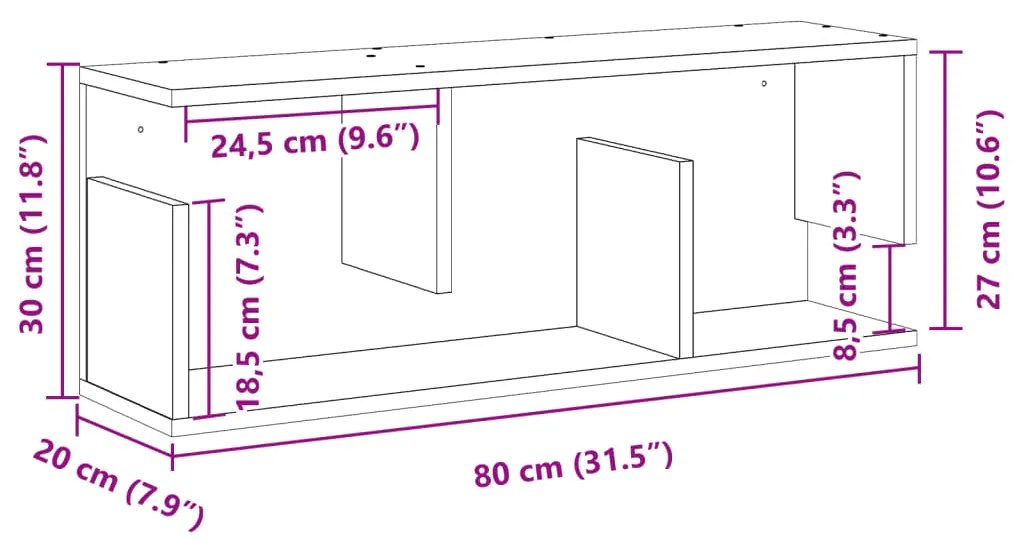 ΝΤΟΥΛΑΠΙ ΤΟΙΧΟΥ ΚΑΦΕ ΔΡΥΣ 80X20X30 ΕΚ. ΑΠΟ ΕΠΕΞΕΡΓΑΣΜΕΝΟ ΞΥΛΟ 854838