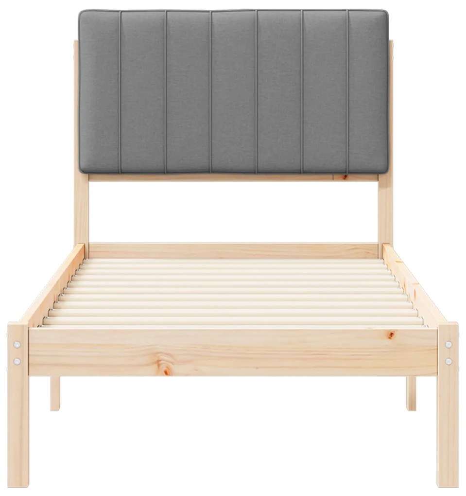 vidaXL Σκελετός Κρεβατιού με Επενδεδυμένο Κεφαλάρι Ανοιχτό γκρι