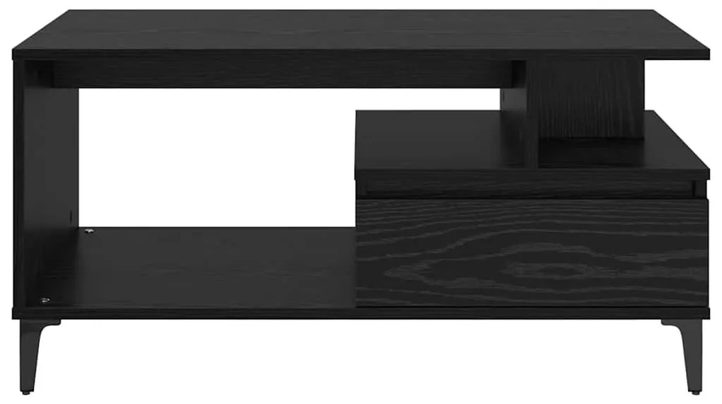 vidaXL Τραπεζάκι σαλονιού with Drawer Μαύρη δρυς 90 x 49 x 45 εκ