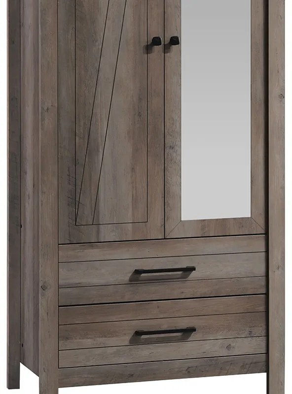 ΝΤΟΥΛΑΠΑ ΡΟΥΧΩΝ TARA PAKOWORLD ΔΙΦΥΛΛΗ ΚΑΘΡΕΠΤΗΣ RUSTIC OAK 84.5X52X193ΕΚ