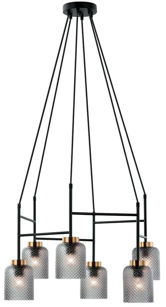 Φωτιστικό Οροφής Zac 4247100 E27 Fume Viokef Metal, Glass