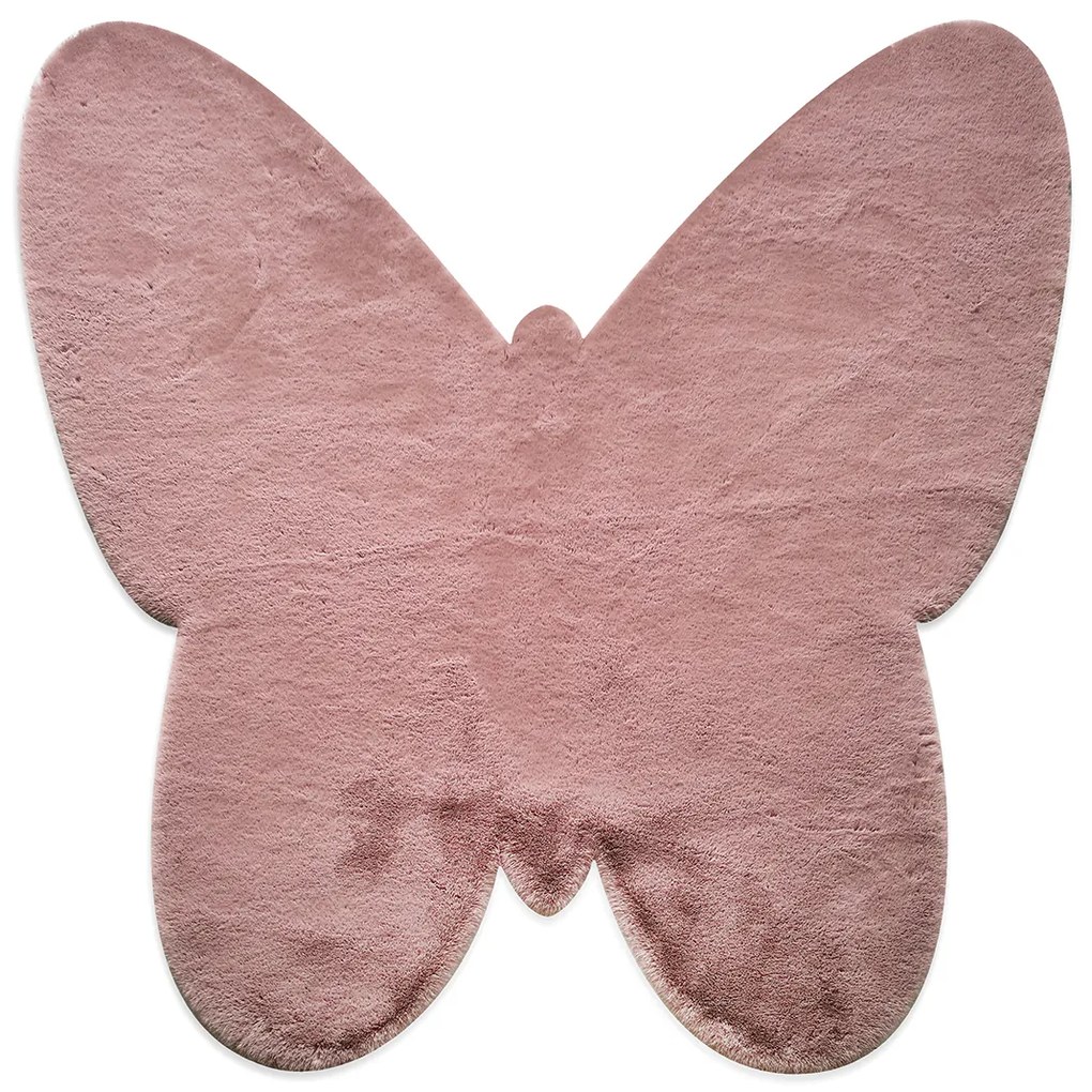 Παιδικό Γούνινο Χαλί (120x120) New Plan Puffy JM7 Butterfly Dark Pink