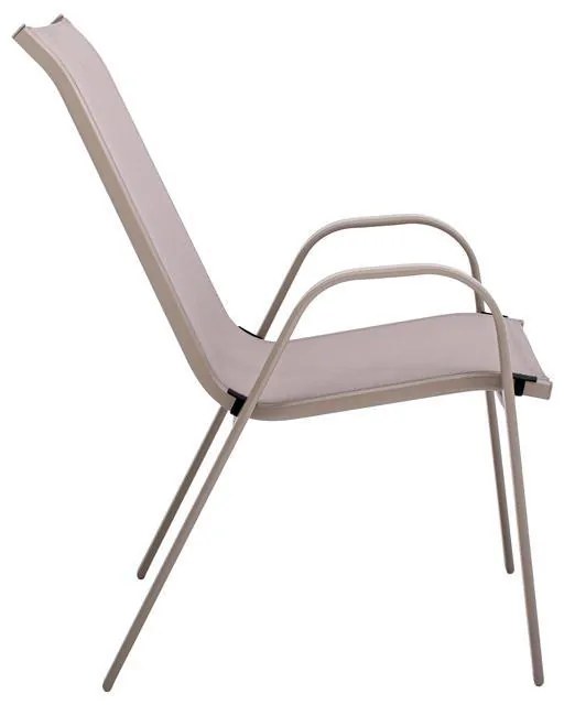 Καρέκλα - Πολυθρόνα Κήπου FL5001 Fylliana Μπέζ με Γκρί Τextilene 72x55x92 εκ. 72x55x92 εκ.