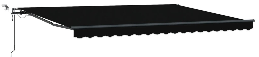 vidaXL Αυτόματη Ανασυρόμενη Τέντα με LED Μαύρη 450x350 cm