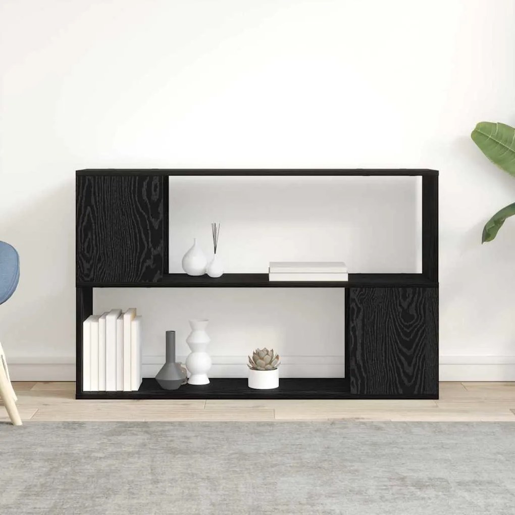 vidaXL Ράφι Βιβλίων Μαύρη Δρυς 100x24x63 εκ. Επεξεργασμένο Ξύλο