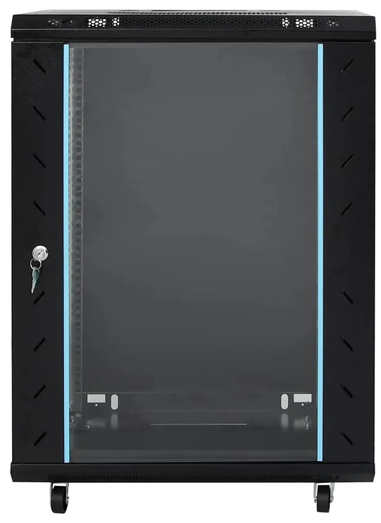 vidaXL Καμπίνα Δικτύου 15U 19" IP20 Μαύρη 60x45x86 εκ.