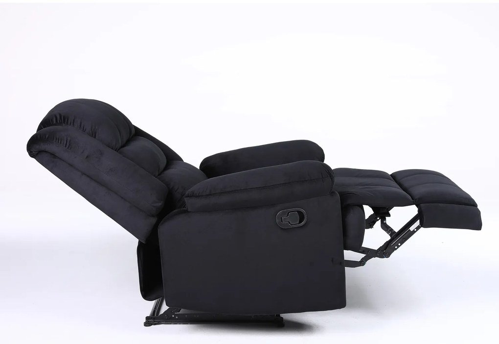 Πολυθρόνα Ανακλινόμενη ArteLibre CARINAE Μαύρο Βελούδο 93x90x100cm