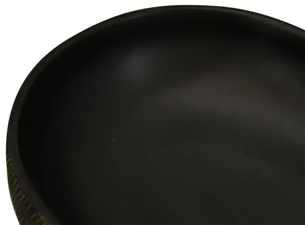 Νιπτήρας Οβάλ Μαύρος 59x40x14 εκ. Κεραμικός - Μαύρο