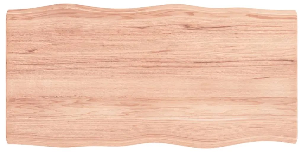 vidaXL Επιφ Τραπεζιού Αν Καφέ 80x40x(2-4)εκ. Ακατέργ. Μασίφ Ξύλο Δρυός