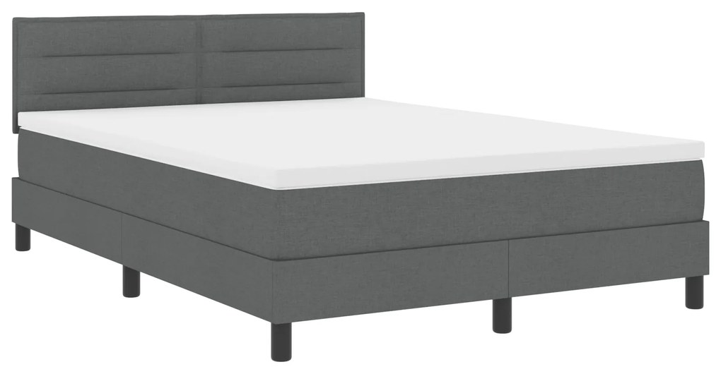 vidaXL Σκούρο Γκρι Κρεβάτι με Μοχλό και Στρώμα 140x200 εκ. Ύφασμα
