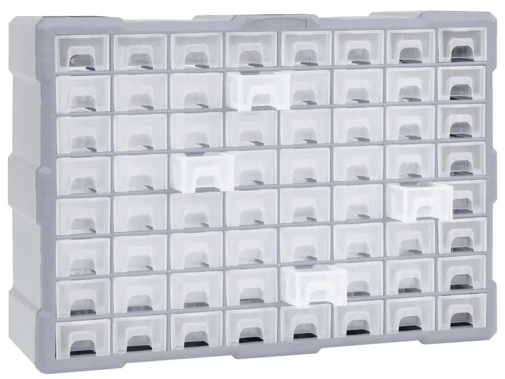 vidaXL Κουτί Αποθήκευσης/Οργάνωσης με 64 Συρτάρια 52 x 16 x 37,5 εκ.