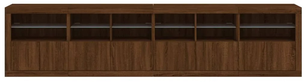 vidaXL Μπουφές με LED Καφέ Δρυς 283 x 37 x 67 εκ.