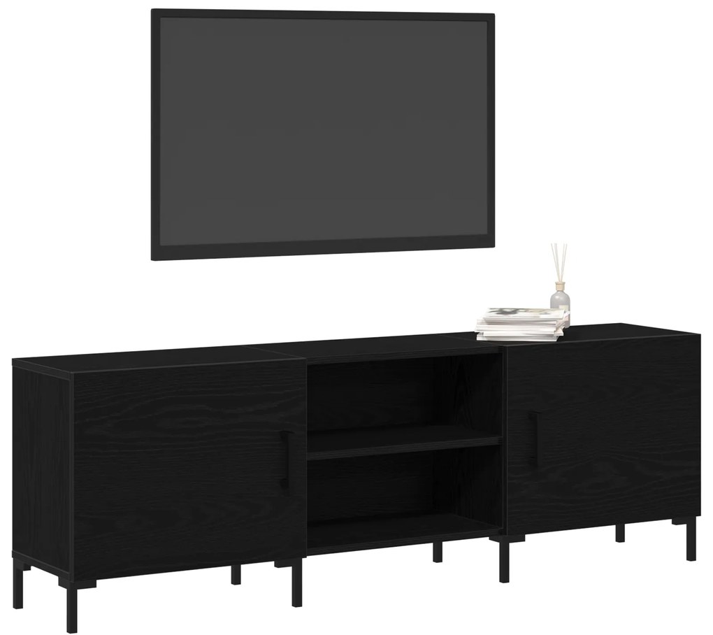vidaXL Ντουλάπι τηλεόρασης Μαύρη Δρυς 150x30x50 εκ Επεξεργασμένου ξύλου