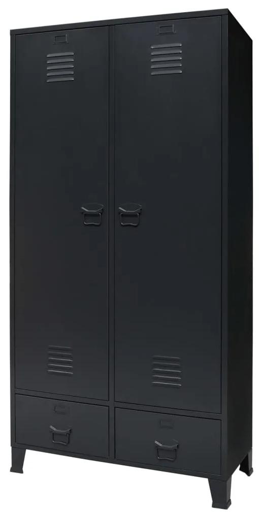 vidaXL Ντουλάπα με Βιομηχανικό Στιλ Μαύρη 90 x 40 x 180 εκ. Μεταλλική