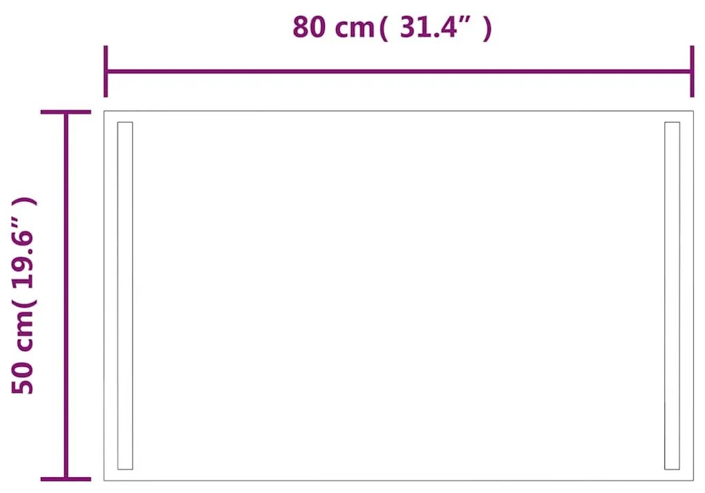 vidaXL Καθρέφτης Μπάνιου με LED 80x50 εκ.