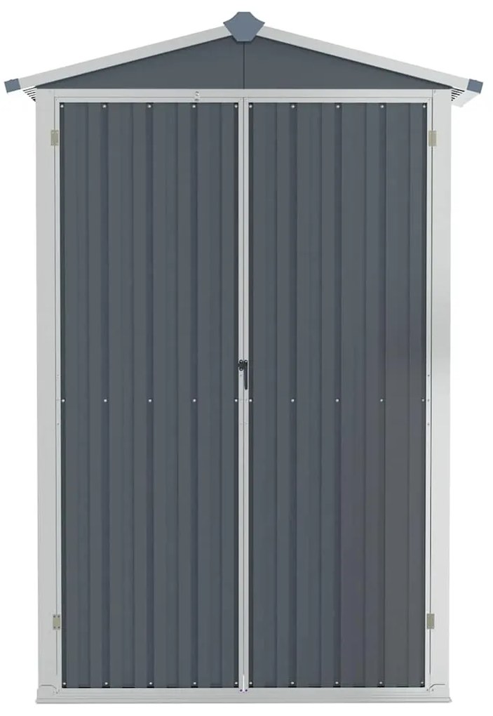 vidaXL Αποθήκη Κήπου Γκρι 116x45x175 εκ. από Γαλβανισμένο Ατσάλι