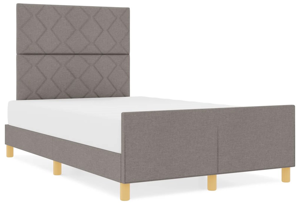 vidaXL Σκελετός Κρεβατιού με κεφαλάρι Taupe 120 x 200 cm ύφασμα