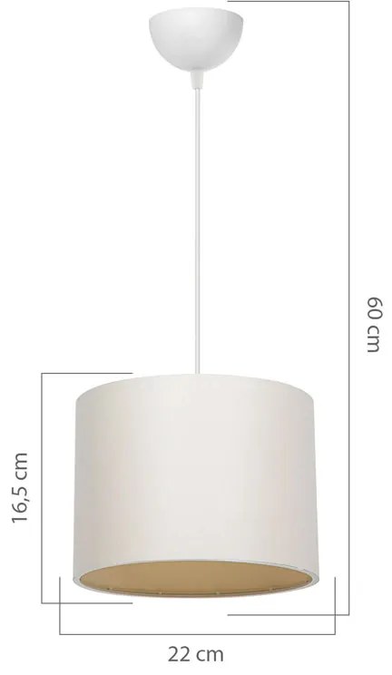 Φωτιστικό οροφής μονόφωτο PWL-1115 pakoworld Ε27 κρεμ-λευκό Φ22x16.5εκ