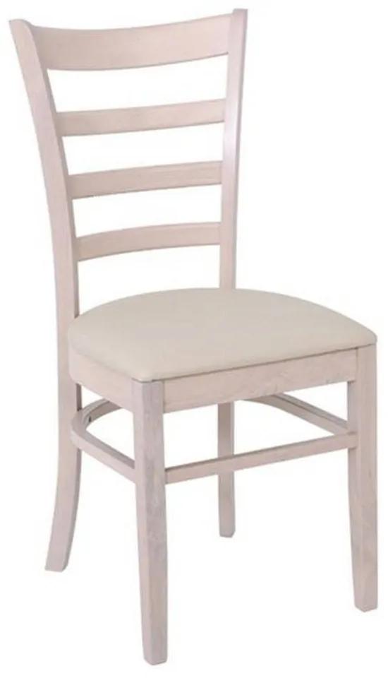 Καρέκλα Naturale-L White Wash/Ecru Ε7052,5 42x50x91cm Σετ 2τμχ Ξύλο,Τεχνόδερμα