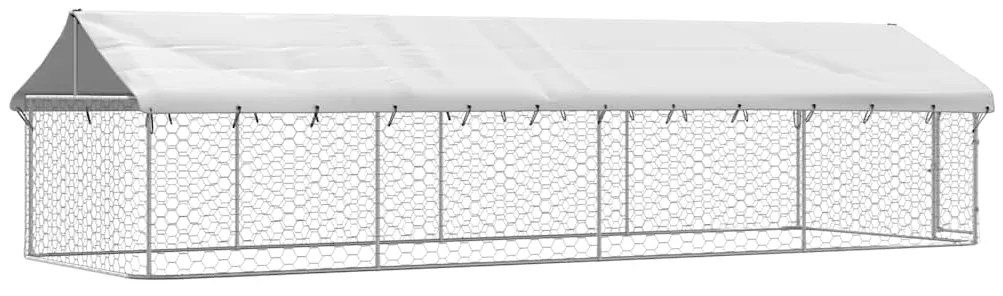 vidaXL Κλουβί Σκύλου Εξωτερικού Χώρου 600 x 200 x 150 εκ. με Στέγαστρο