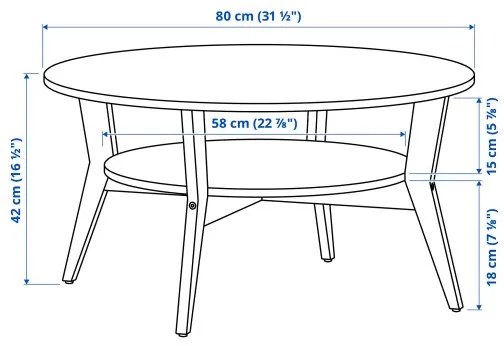 JAKOBSFORS τραπέζι μέσης, 80 cm 905.001.21