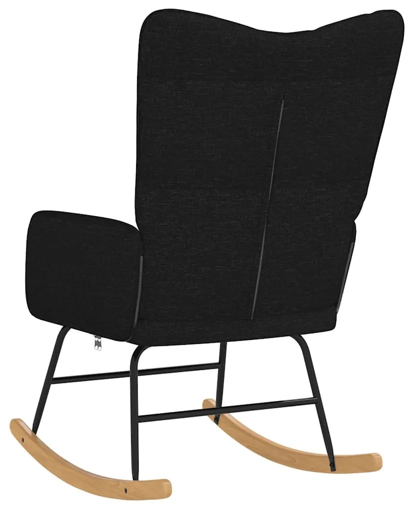 vidaXL Κουνιστή Πολυθρόνα Μαύρη Υφασμάτινη