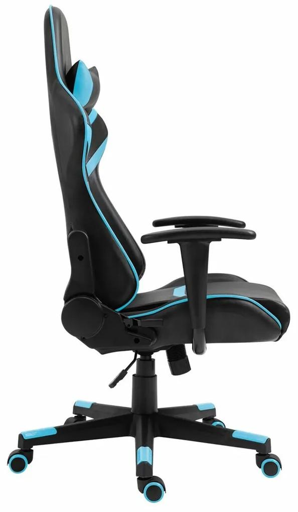Καρέκλα gaming Mesa 410, Μαύρο, Μπλε, 125x69x67cm, 19 kg, Με μπράτσα, Με ρόδες, Μηχανισμός καρέκλας: Κλίση | Epipla1.gr