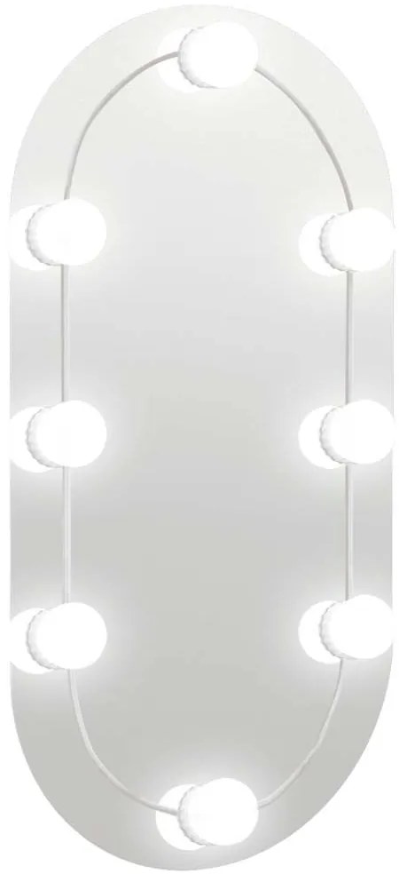 vidaXL Καθρέφτης με Φώτα LED 60x30 εκ. Γυαλί Οβάλ
