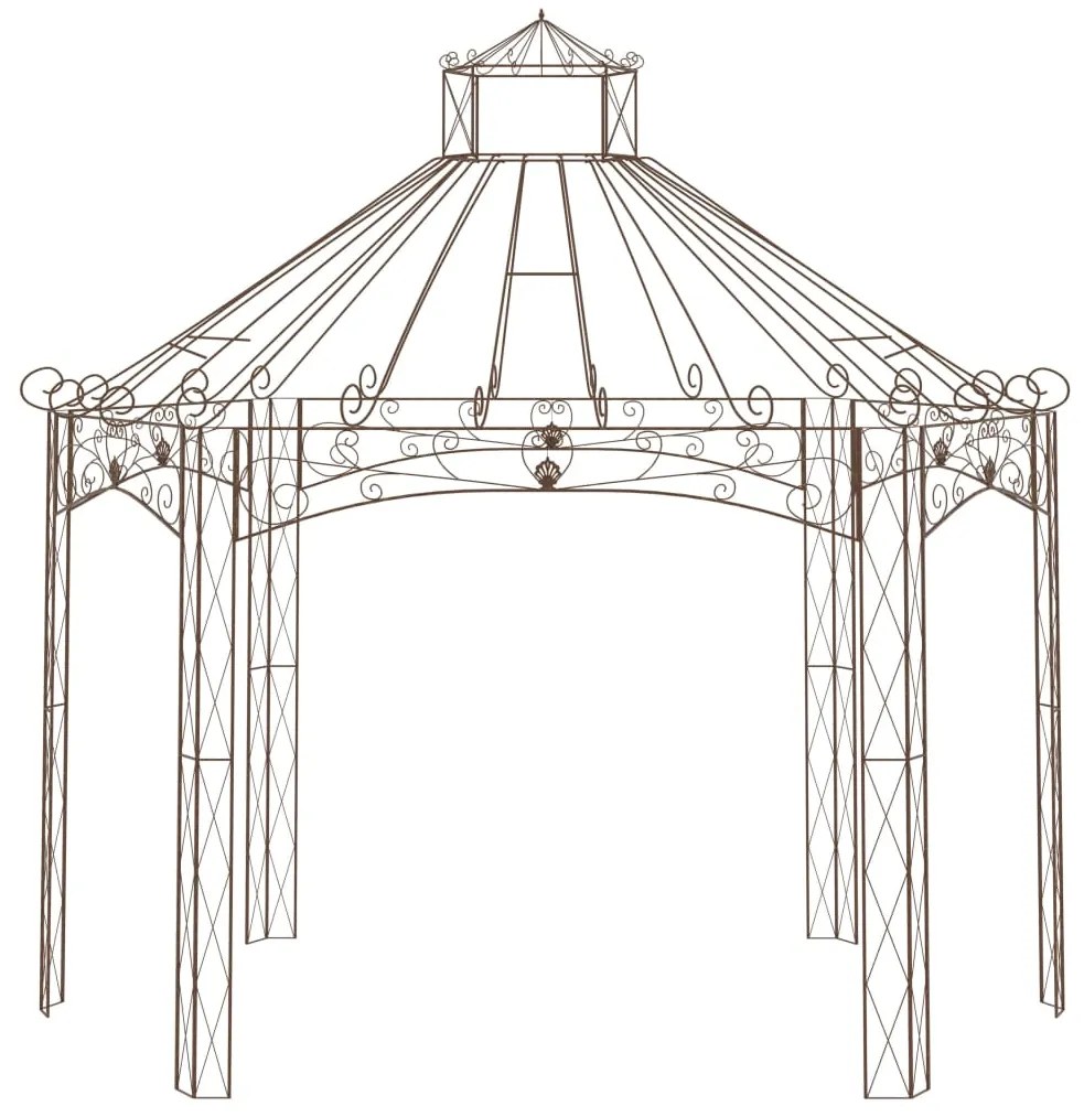 vidaXL Κιόσκι Κήπου Αντικέ Καφέ 400 x 258 x 378 εκ. Σιδερένιο