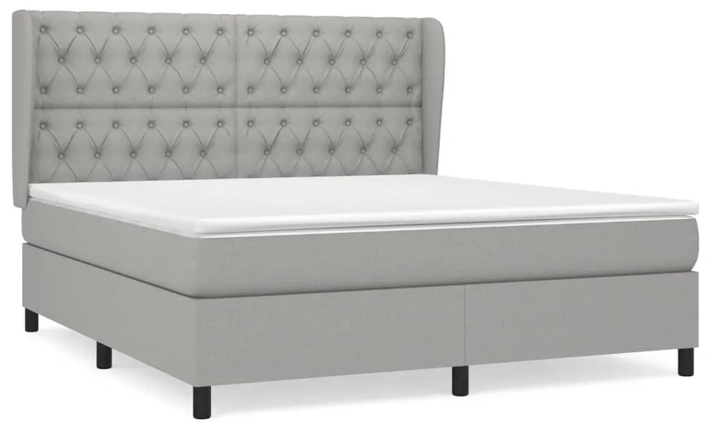 vidaXL Κρεβάτι Boxspring με Στρώμα Αν. Πράσινο 160x200εκ Υφασμάτινο