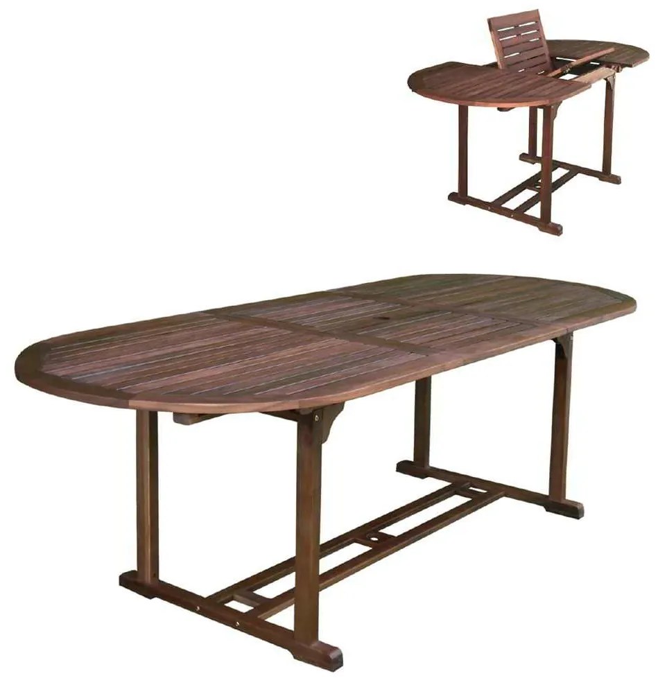 Τραπέζι 120+50x80cm GARDEN Oval Επεκτ.Acacia