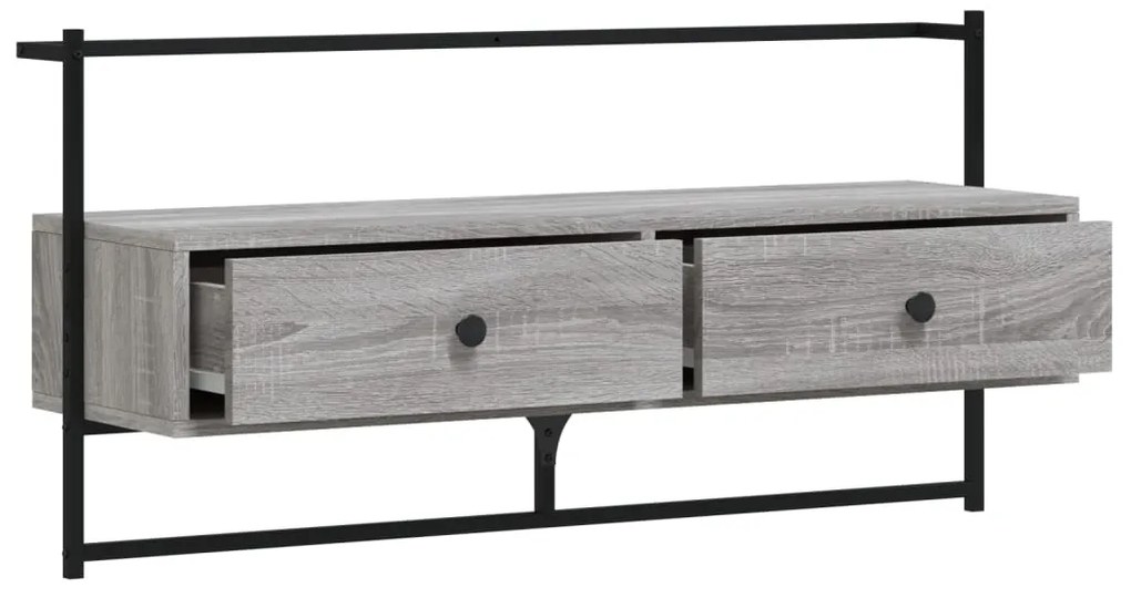 vidaXL Έπιπλο Τηλεόρασης Επιτοίχιο Γκρι Sonoma 100,5x30x51 εκ Επ. Ξύλο