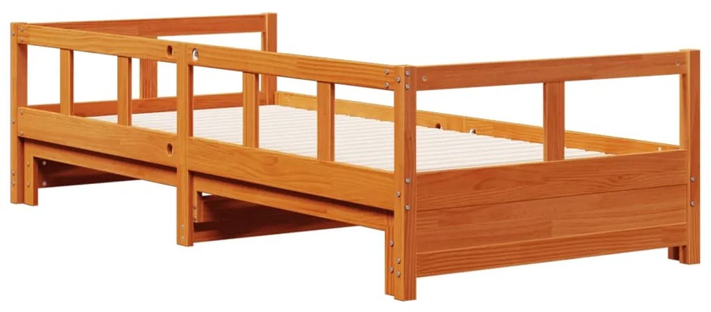 vidaXL Καναπές Κρεβάτι Χωρίς Στρώμα Καφέ 80x200 εκ. Μασίφ Ξύλο Πεύκου