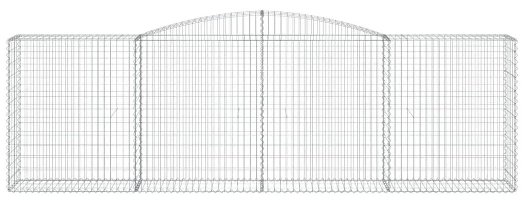 Συρματοκιβώτια Τοξωτά 7 τεμ. 400x50x120/140 εκ. Γαλβαν. Ατσάλι - Ασήμι