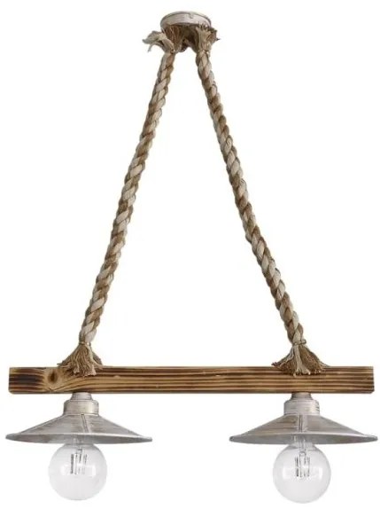 Κρεμαστό Φωτιστικό Οροφής MIX-150 RAGA 2L MIX-ROPE WH-BR 31-1128 Heronia-31-1128-Μπρονζέ 31-1128