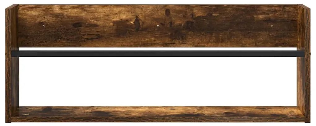 vidaXL Ράφι Περιοδικών με ράφι 2 pcs Καπνιστό Δρύς 80 x 12 x 30 εκ