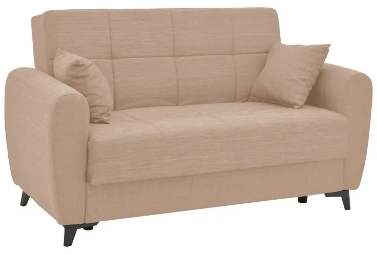 Καναπές-κρεβάτι με αποθηκευτικό χώρο διθέσιος Lincoln  μπεζ ύφασμα 165