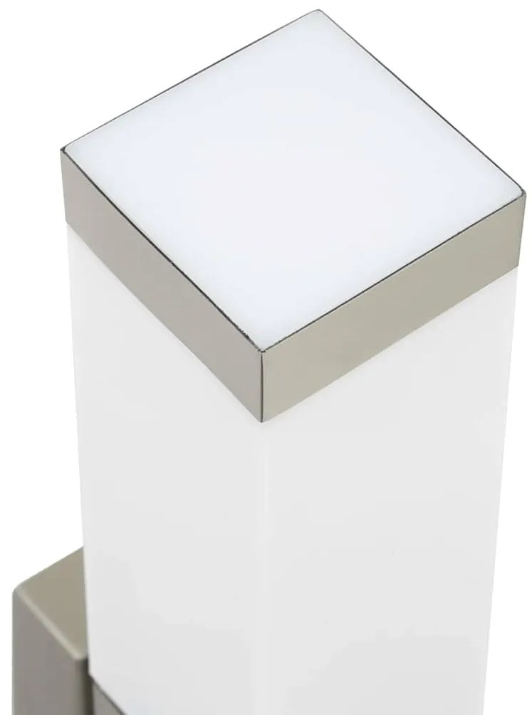 vidaXL Φωτιστικό Τοίχου Για Εξωτερικούς Χώρους Ασημί 10.5 x 6 x 33 εκ