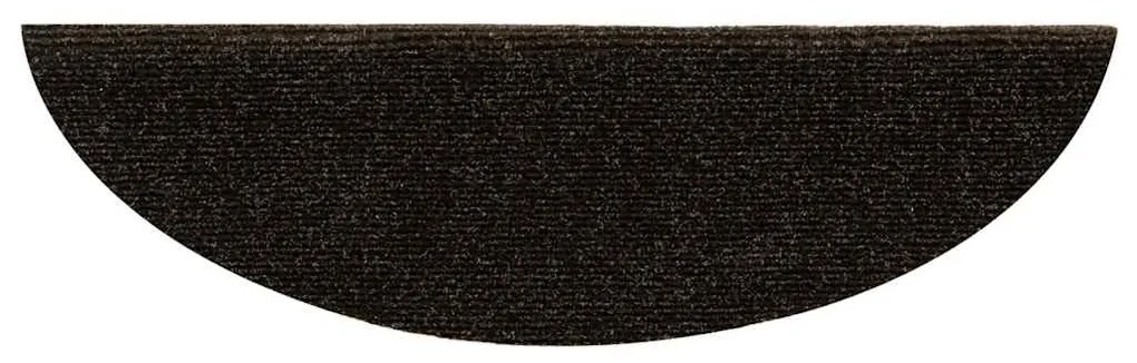 vidaXL Πατάκια Σκαλιών Αυτοκόλλητα 15 τεμ. Σκούρο Καφέ Ημίκυκλα 56x17x3 εκ.