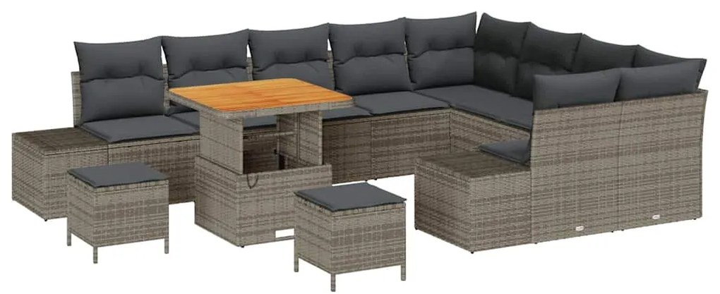 vidaXL Σετ Καναπέ Κήπου 12 pcs Ανοιχτό Γκρι και Σκούρο Γκρι