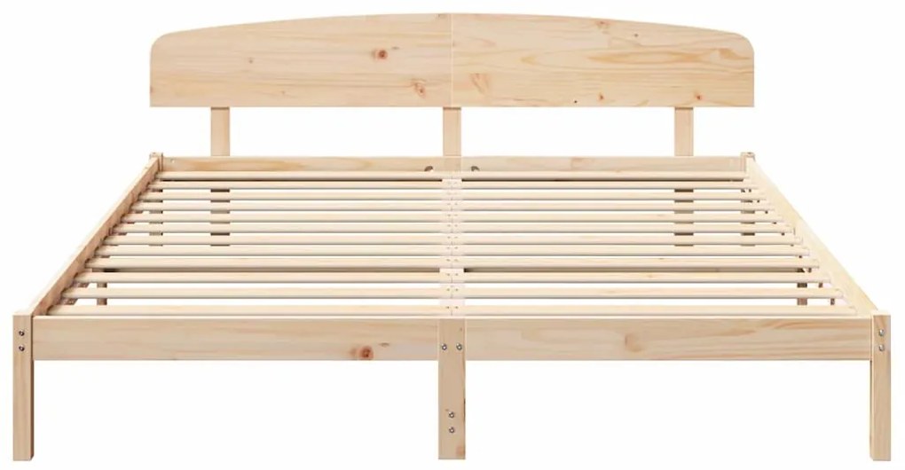 vidaXL Σκελετός Κρεβατιού Καφέ 200 x 200 cm Μασίφ ξύλο πεύκου