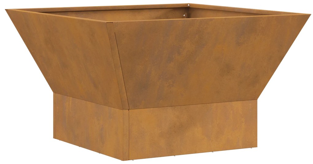 vidaXL Φωτιά Τετράγωνη Καφέ 60x60x35 εκ. από Ανθεκτικό Ατσάλι
