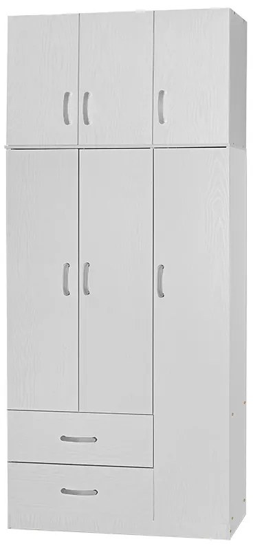 Ντουλάπα τρίφυλλη και πατάρι Zelia pakoworld λευκό 90x42x240εκ. 249-000046