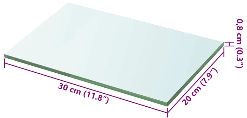 vidaXL Ράφια Πάνελ 2 τεμ. Διάφανα 20 x 30 εκ. Γυάλινα
