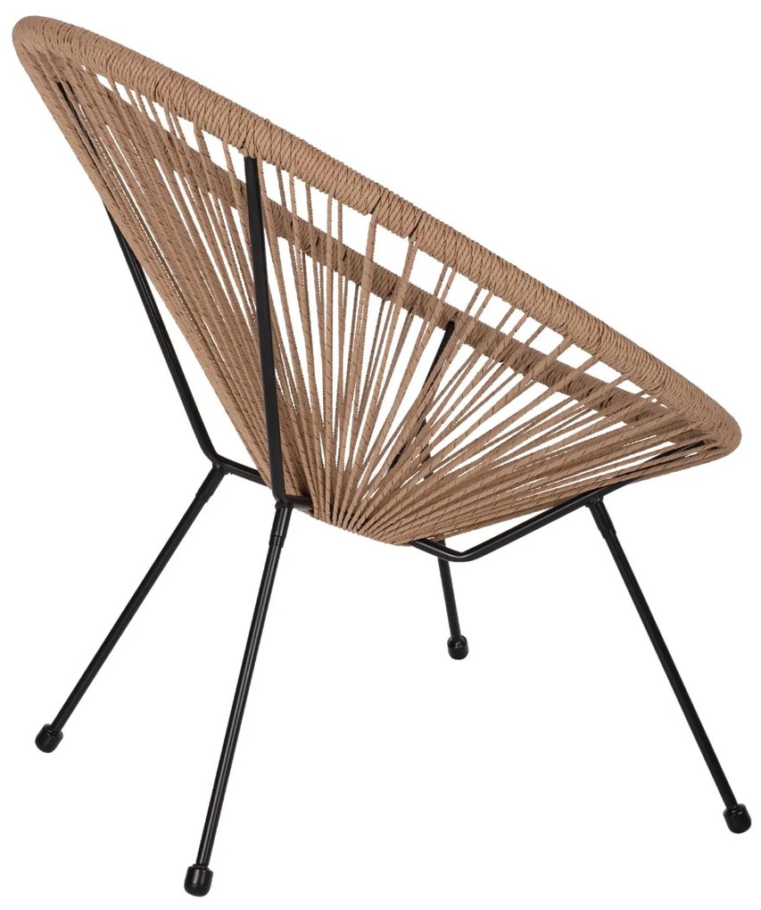 ΠΟΛΥΘΡΟΝΑ ACAPULCO Τ. ΦΩΛΙΑ ΜΕΤΑΛΛΟ ΜΑΥΡΟ ΜΕ TWISTED WICKER  70x73x79 εκ.