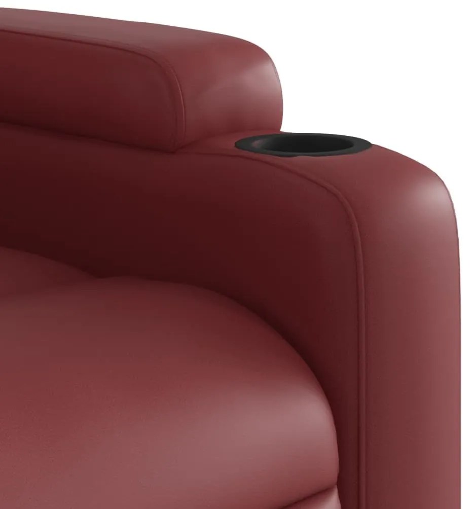 Πολυθρόνα Μασάζ Ανακλινόμενη Μπορντό από Συνθετικό Δέρμα - Κόκκινο