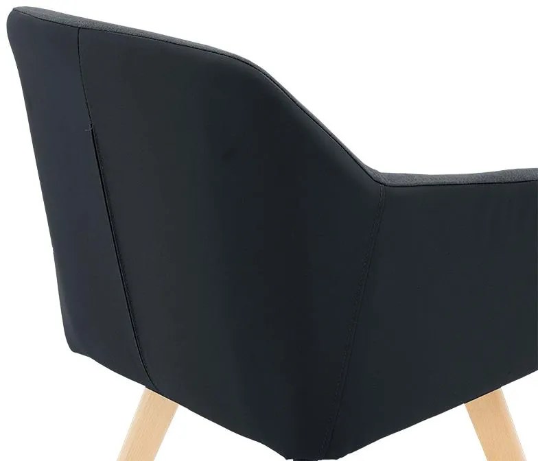 Καρέκλα - Πολυθρόνα Safira PU ύφασμα μαύρο-φυσικό 57x58x84εκ 2αδα 57x58x84 εκ.