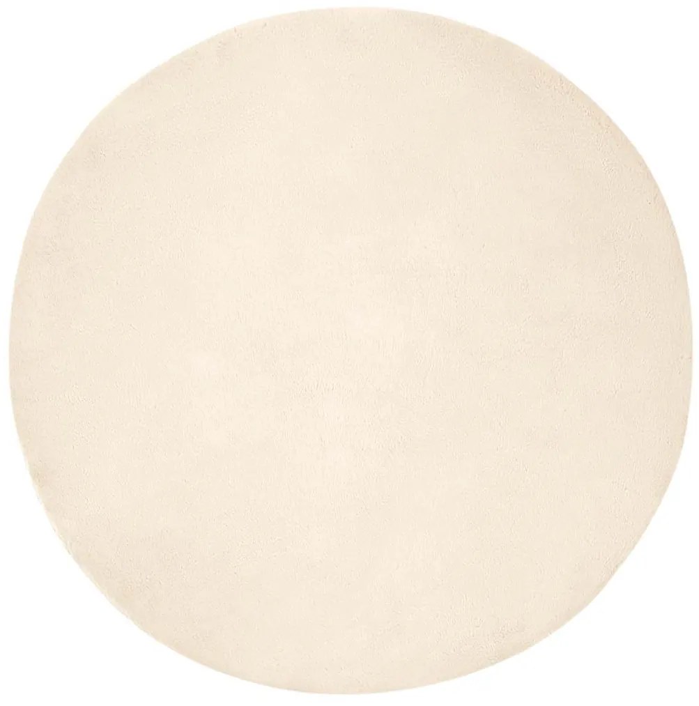 vidaXL Χαλιά Ψεύτικου Κουνελιού Olite Κρεμ Ø 120 εκ. Πολυεστέρας