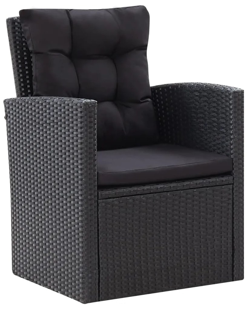 vidaXL Σαλόνι Κήπου 6 Τεμαχίων Μαύρο από Συνθετικό Ρατάν με Μαξιλάρια