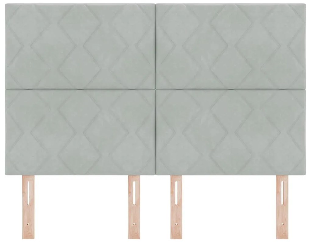vidaXL LED Κεφαλάρι με φώτα λωρίδας LED Ανοιχτό γκρι 144 cm Βελούδο